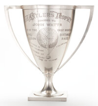 , IMPORTANT AND RARE GORHAM STERLING SILVER BALLOONING TROPHY. GorhamManufacturing Co., Providence, Rhode Island, 1911. Marks...