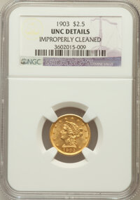 Liberty Quarter Eagles: , 1903 $2 1/2 -- Improperly Cleaned -- NGC Details. Unc. NGC Census:(58/5397). PCGS Population (85/5170). Mintage: 201,000. ...