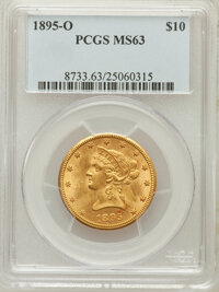 Liberty Eagles, 1895-O $10 MS63 PCGS. Variety 2....