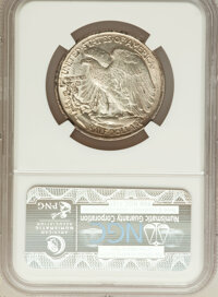 Walking Liberty Half Dollars: , 1917 50C AU58 NGC. NGC Census: (214/1694). PCGS Population(270/2065). Mintage: 12,292,000. Numismedia Wsl. Price for probl...