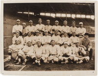 Autographs:Others, 1915 Boston Red Sox Team Signed Sheet with Babe Ruth....