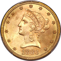 Liberty Eagles, 1883-S $10 MS63 PCGS. CAC....