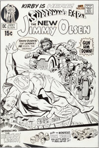 Original Comic Art:Covers, Jack Kirby, Al Plastino, and Vince Colletta Superman's Pal JimmyOlsen #133 First "Fourth World" Cover Original Ar...