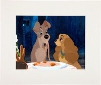 Animation Art:Production Cel, Lady and the Tramp Three-Cel Set-Up With Disney Oil-PaintedArt Props Background (Walt Disney, 1955)....