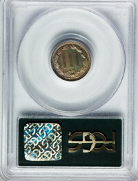 Proof Three Cent Nickels, 1870 3CN PR65 PCGS. CAC....