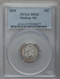 Bust Dimes, 1830 10C Medium 10C MS62 PCGS. JR-6, R.2....