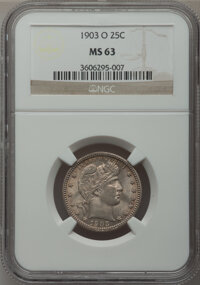 Barber Quarters, 1903-O 25C MS63 NGC....