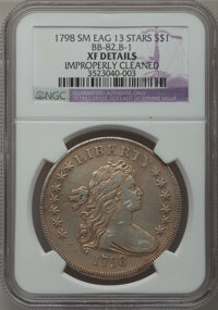 Early Dollars, 1798 $1 Small Eagle, 13 Stars -- Improperly Cleaned -- NGC Details.XF. B-1, BB-82, R.3....