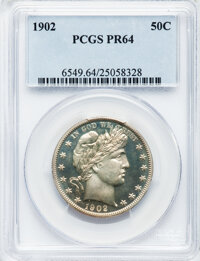 Proof Barber Half Dollars, 1902 50C PR64 PCGS....