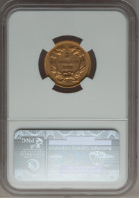 Three Dollar Gold Pieces, 1884 $3 XF45 NGC. CAC....