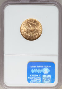 Liberty Half Eagles: , 1895 $5 MS62 NGC. NGC Census: (2548/1893). PCGS Population(1073/768). Mintage: 1,345,936. Numismedia Wsl. Price for proble...