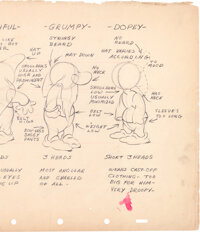 animation art:Model Sheet, Snow White and the Seven Dwarfs Character Model Sheet (WaltDisney, 1937)....