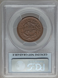 Large Cents, 1855 1C Upright 5s -- Cleaning -- PCGS Genuine. AU Details.Mintage: 1,574,829....