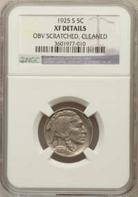 Buffalo Nickels, 1925-S 5C -- Obv Scratched, Cleaned -- NGC Details. XF. NGC Census:(39/561). PCGS Population (44/760). Mintage...