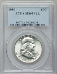 Franklin Half Dollars: , 1959 50C MS65 Full Bell Lines PCGS. PCGS Population (773/32). NGCCensus: (201/14). Numismedia Wsl. Price for problem free...
