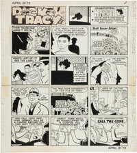 Original Comic Art:Comic Strip Art, Chester Gould Dick Tracy Sunday Comic Strip Original Art,dated 4-8-73 (Chicago Tribune, 1973)....