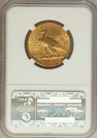 Indian Eagles: , 1908 $10 Motto MS62 NGC. NGC Census: (1368/751). PCGS Population(1351/1032). Mintage: 341,300. Numismedia Wsl. Price for p...