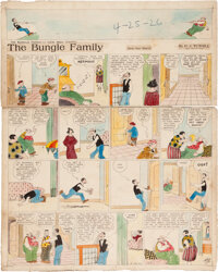Original Comic Art:Comic Strip Art, Harry Tuthill The Bungle Family Hand Colored Sunday ComicStrip Original Art dated 4-25-26 (H. J. Tuthill, 1926).... (Total:2 Items)