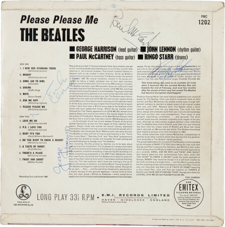 Music Memorabilia:Autographs and Signed Items, Beatles Signed Please Please Me LP Obtained by a BritishNewspaper Reporter on October 31, 1964 (Parlophone PMC 12... Image #1