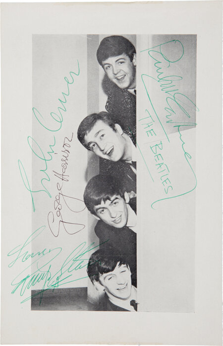 Music Memorabilia:Autographs and Signed Items, Beatles Signed Photo from a UK Tour Programme (Summer 1963).... Image #1