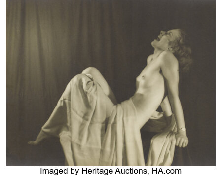 Photography :20th Century , ARTHUR SMITH GRAY (American 1884-1976) . Standing Nude andLaughing Nude, c. 1940 . Two vintage gelatin silver print...(Total: 2 Items) Image #1