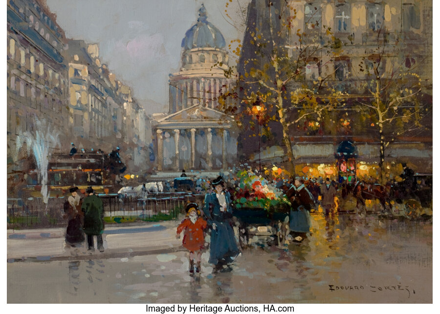 Fine Art - Painting, European, EDOUARD-LÉON CORTÈS (French, 1882-1969). Place du Pantheon.Oil on canvas. 13 x 18 inches (33.0 x 45.7 cm). Signed lower... Image #1