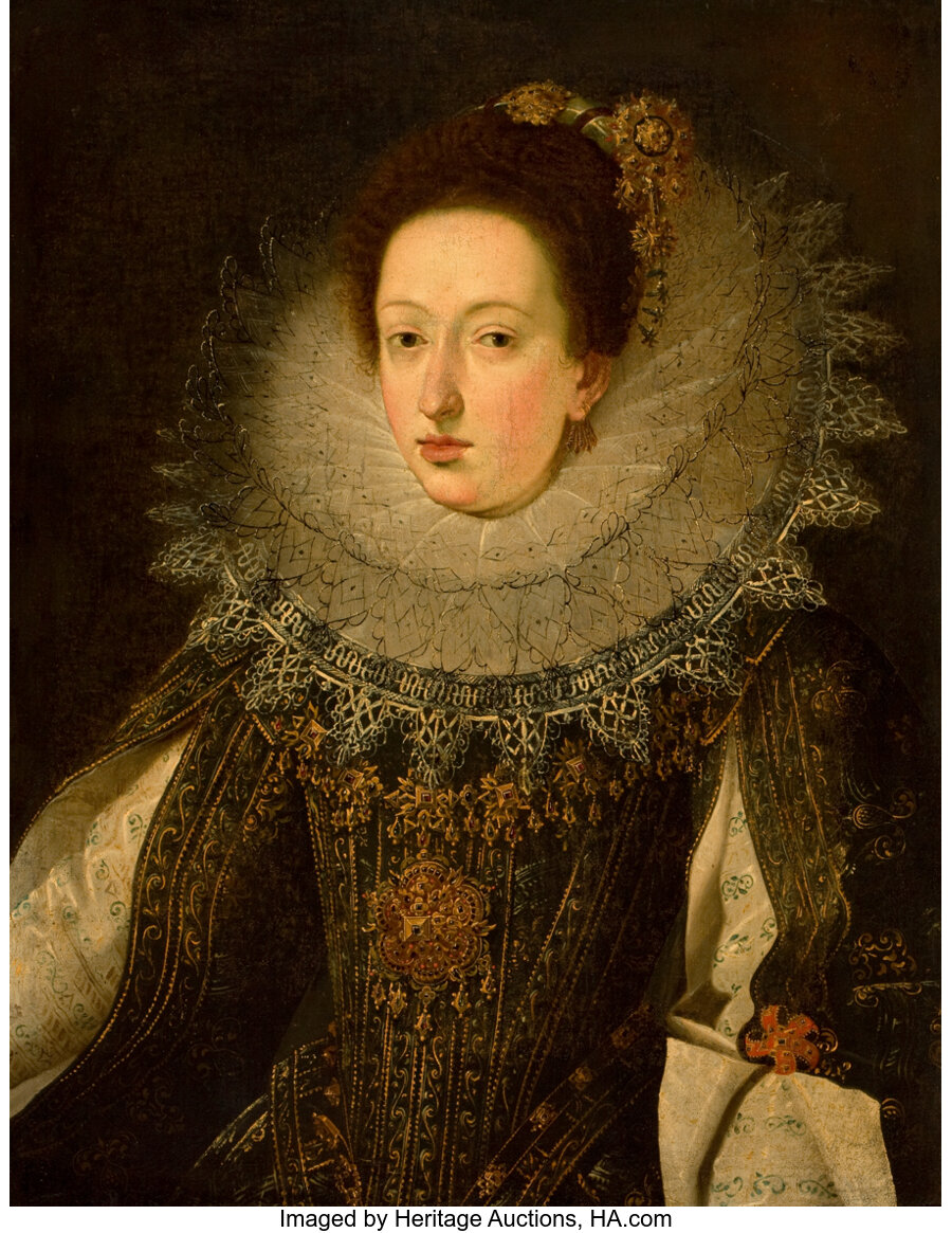 Fine Art - Painting, European:Antique  (Pre 1900), FLEMISH SCHOOL (Early 17th Century). Portrait of a NobleWoman, circa 1620-30. Oil on canvas. 32 x 24-1/2 inches (81.3x... Image #1