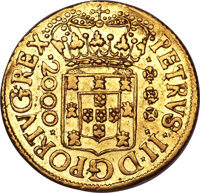 Brazil, Brazil: Pedro II gold 2000 Reis 1696(B),...