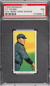 1909-11 T206 Piedmont 150 Cy Young (Bare Hand Shows) PSA NM 7