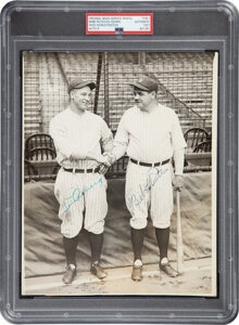 The Finest Known Babe Ruth & Lou Gehrig Signed Photograph, PSA/DNA Type 1 & Auto 9
