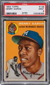 1954 Topps Hank Aaron Rookie #128 PSA Mint 9