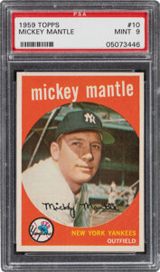 1959 Topps Mickey Mantle #10 PSA Mint 9 - Only One Higher