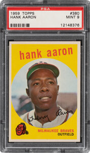 1959 Topps Hank Aaron #380 PSA Mint 9 - Only One Higher