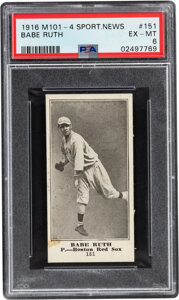 1916 M101-4 Sporting News Babe Ruth Rookie #151 PSA EX-MT 6