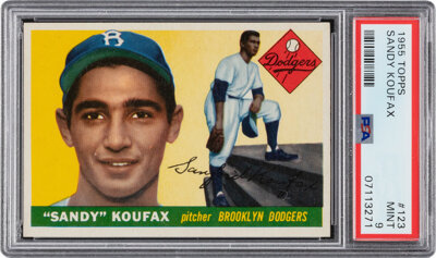 1955 Topps Sandy Koufax Rookie #123 PSA Mint 9