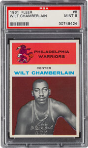 1961 Fleer Wilt Chamberlain Rookie #8 PSA Mint 9 - Only Three Graded Higher