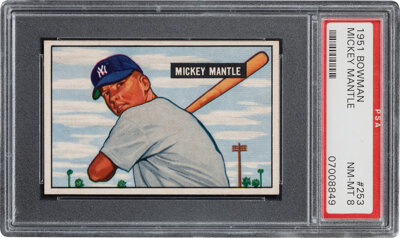 1951 Bowman Mickey Mantle Rookie #253 PSA NM-MT 8