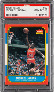 1986 Fleer Michael Jordan Rookie #57 PSA Gem Mint 10
