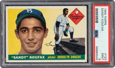 1955 Topps Sandy Koufax Rookie #123 PSA Mint 9