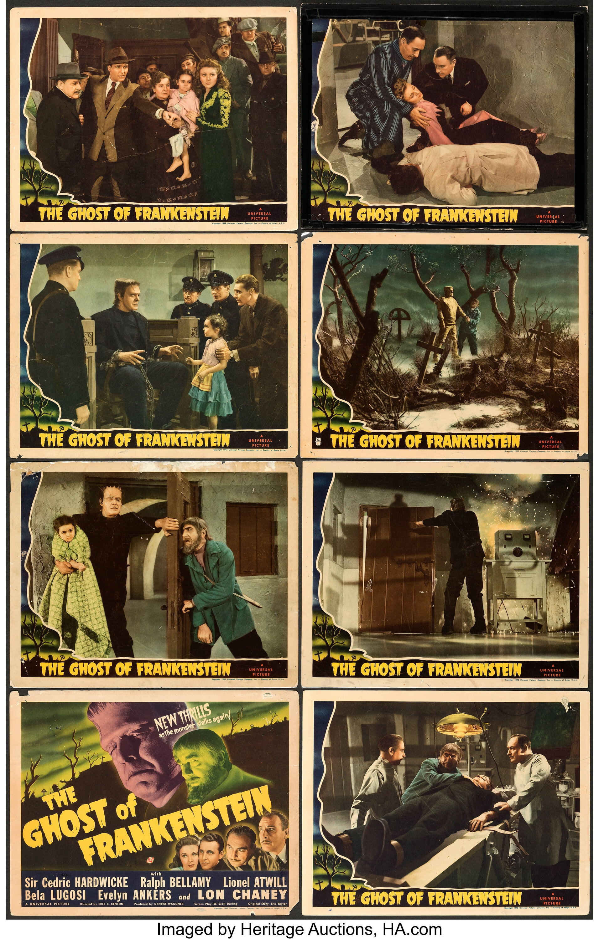 The Ghost of Frankenstein (Universal, 1942). Very Good. Lobby Card ...