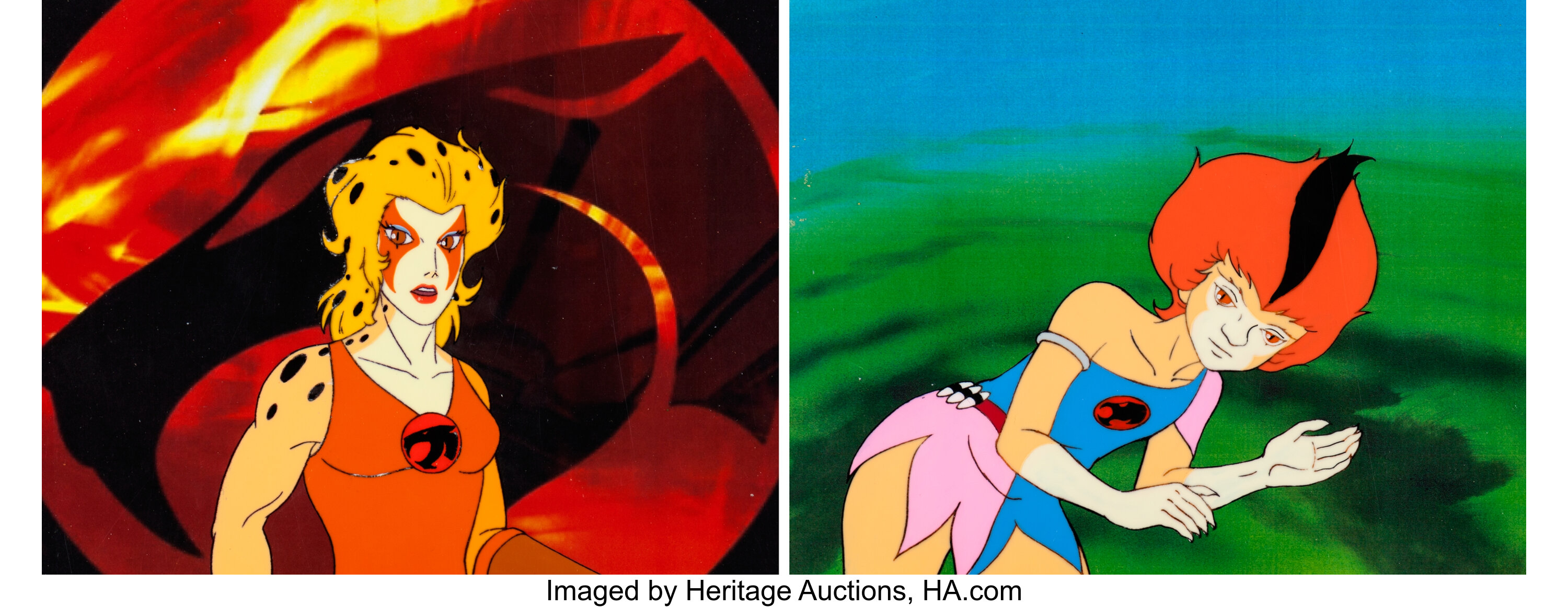 ThunderCats Cheetara and WilyKit Production Cels Group of 2