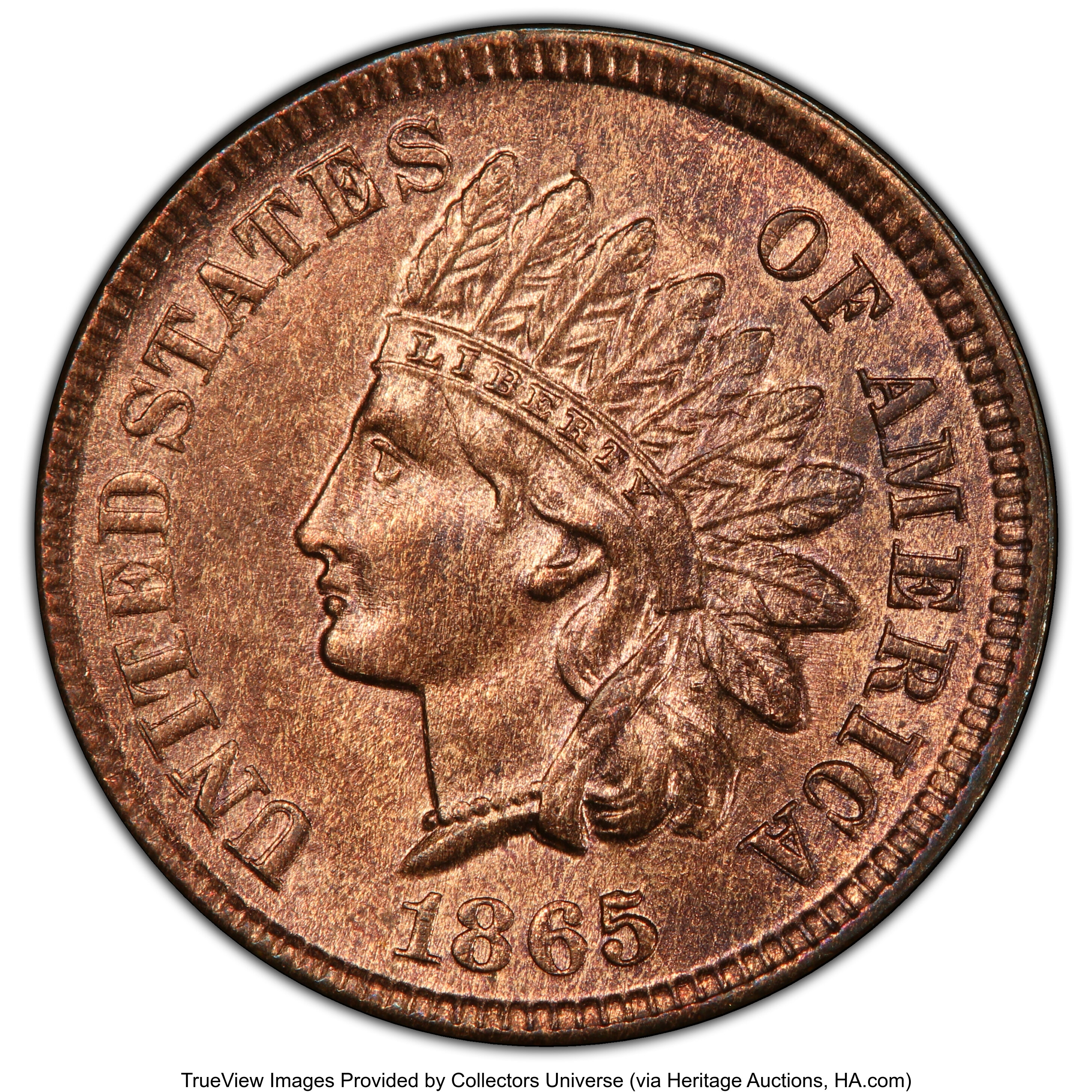 1865 1C Fancy 5 MS65 Red and Brown PCGS. PCGS Population: (119/12 | Lot ...