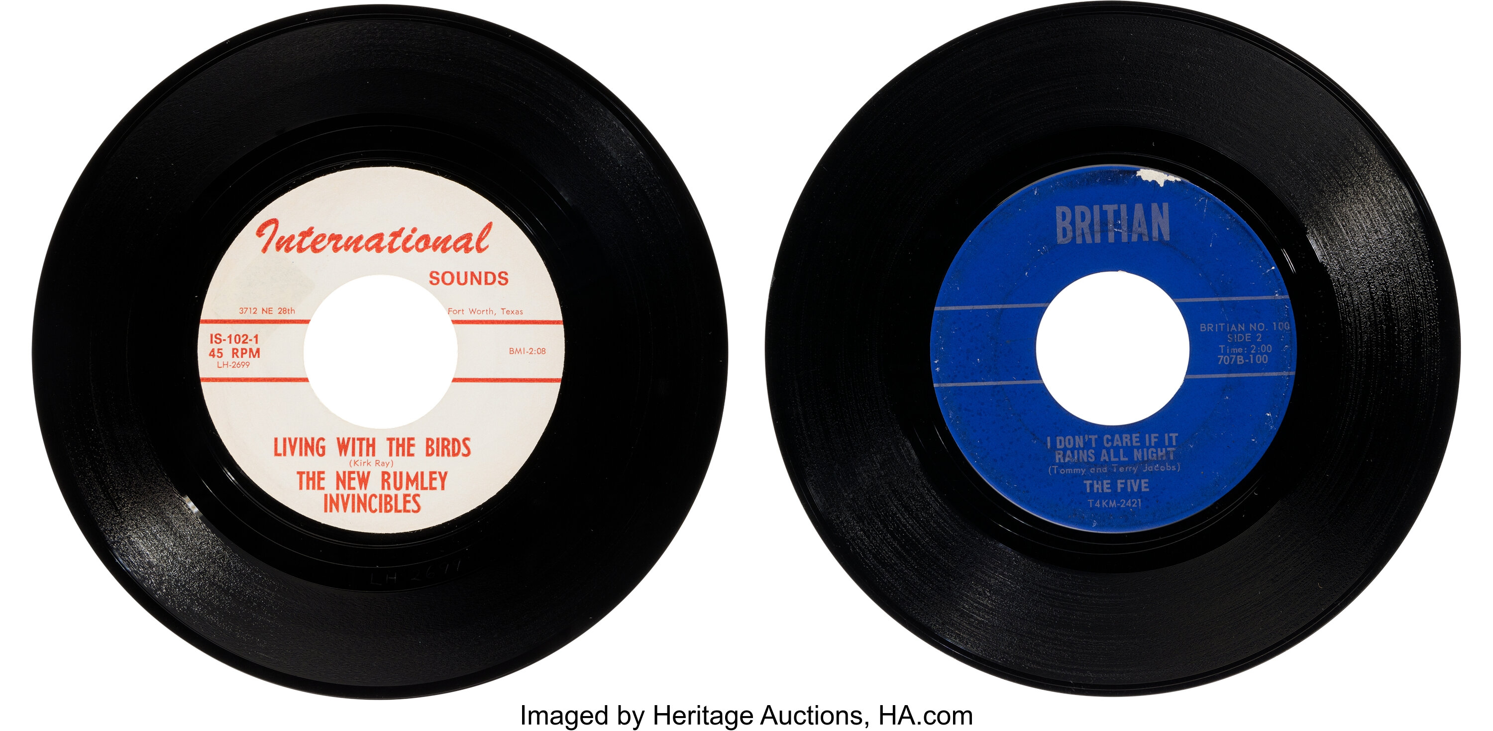 The Five and The New Rumey Invincibles Group of (2) 7-Inch | Lot #4345 ...