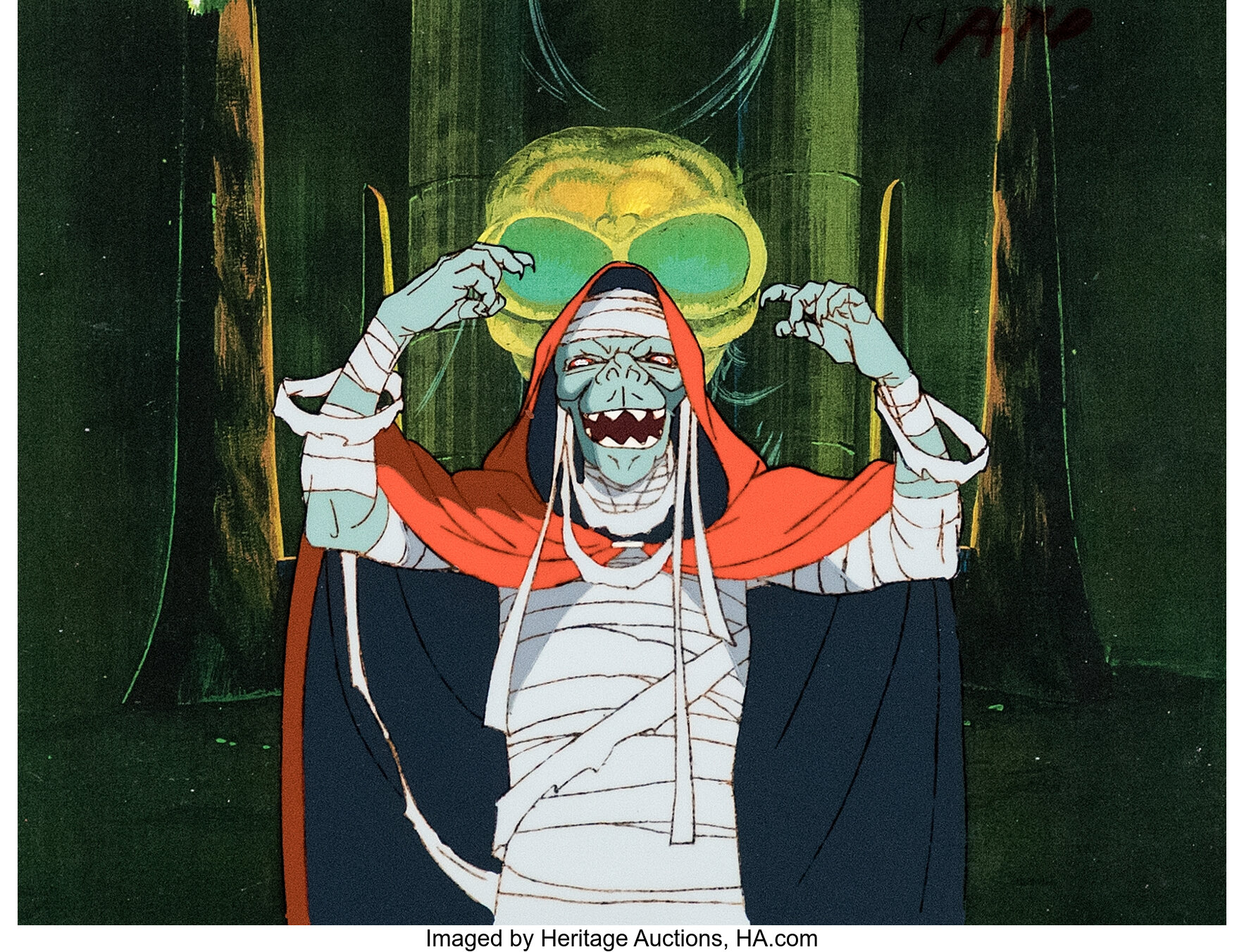 ThunderCats Mumm-Ra Production Cel A14, Printed Background