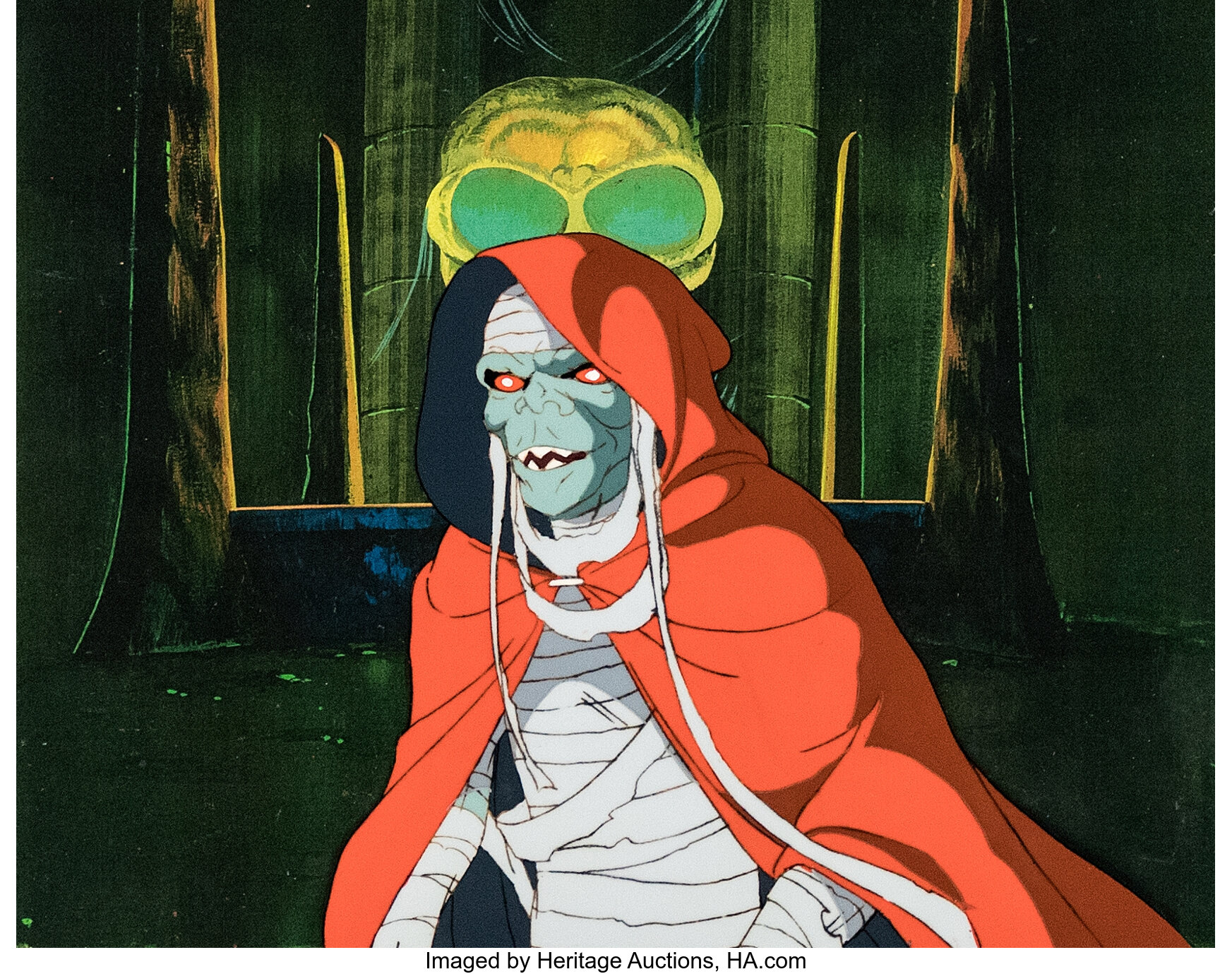 ThunderCats Mumm-Ra Production Cel A16, Printed Background