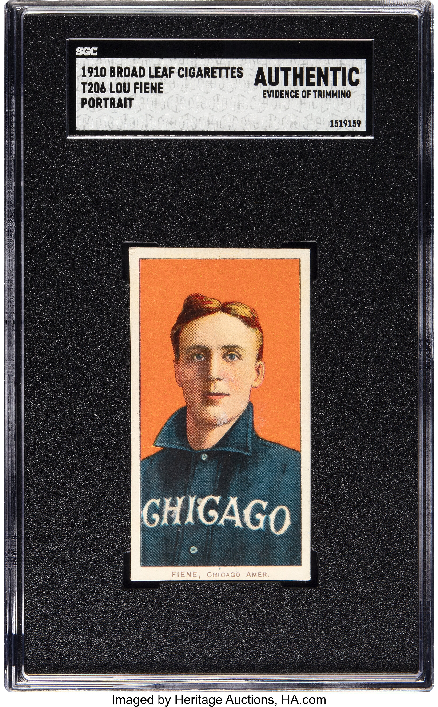 1909-11 T206 Broad Leaf 350 Lou Fiene SGC Authentic - Only Two SGC ...