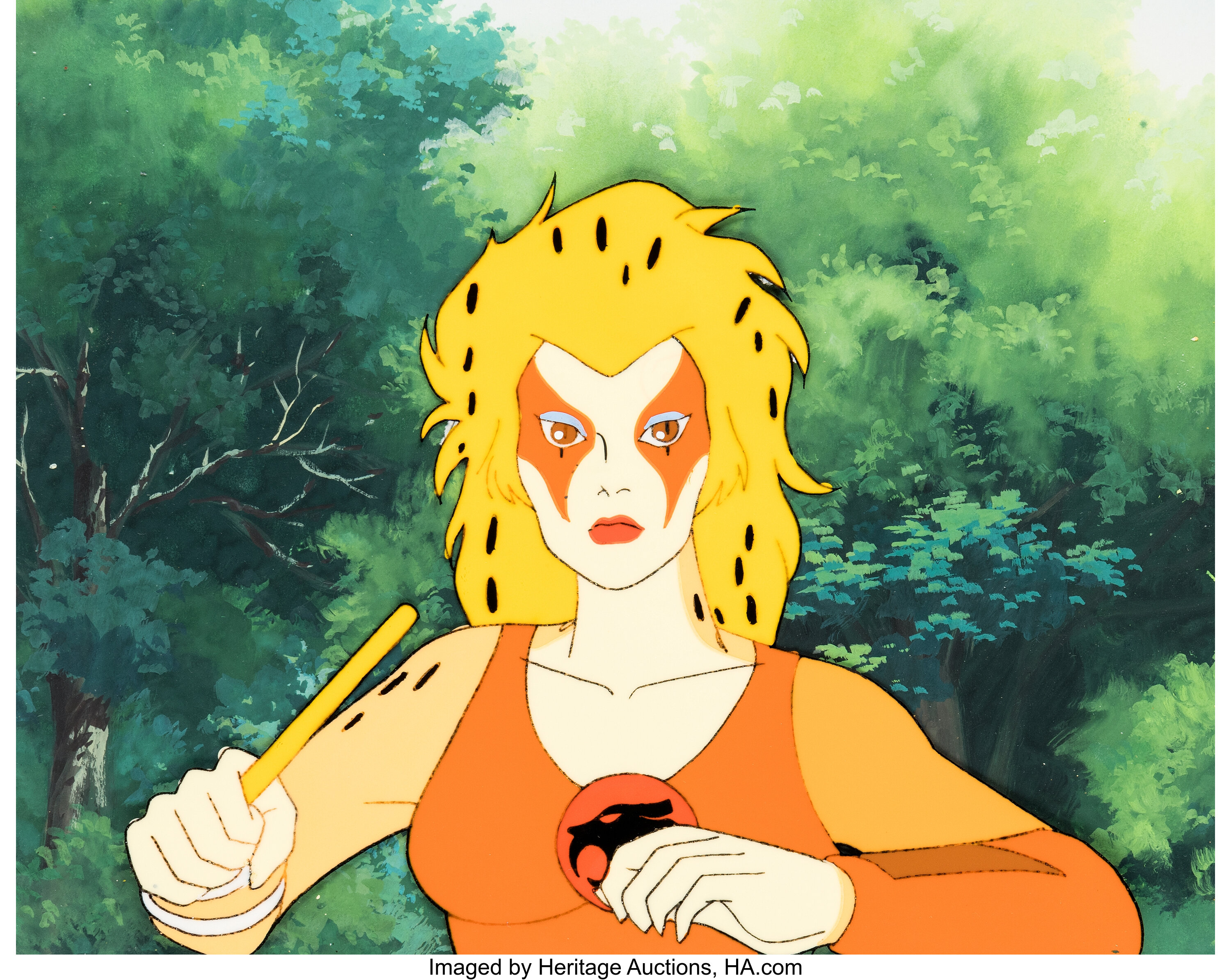 ThunderCats Cheetara Production Cel with Custom-Painted Background