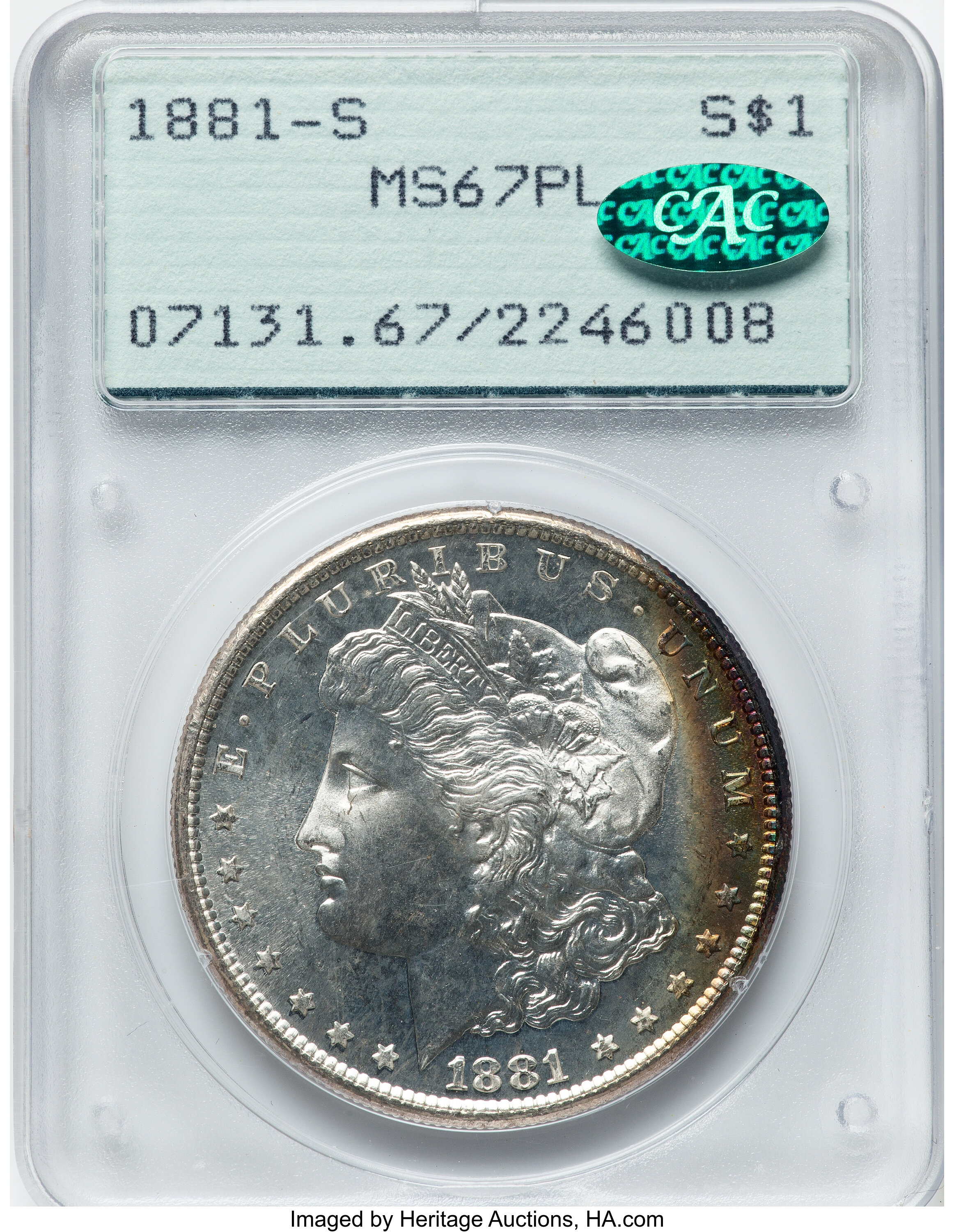 1881-S $1 MS67 Prooflike PCGS. CAC. Housed in a Generation 1.2 | Lot ...