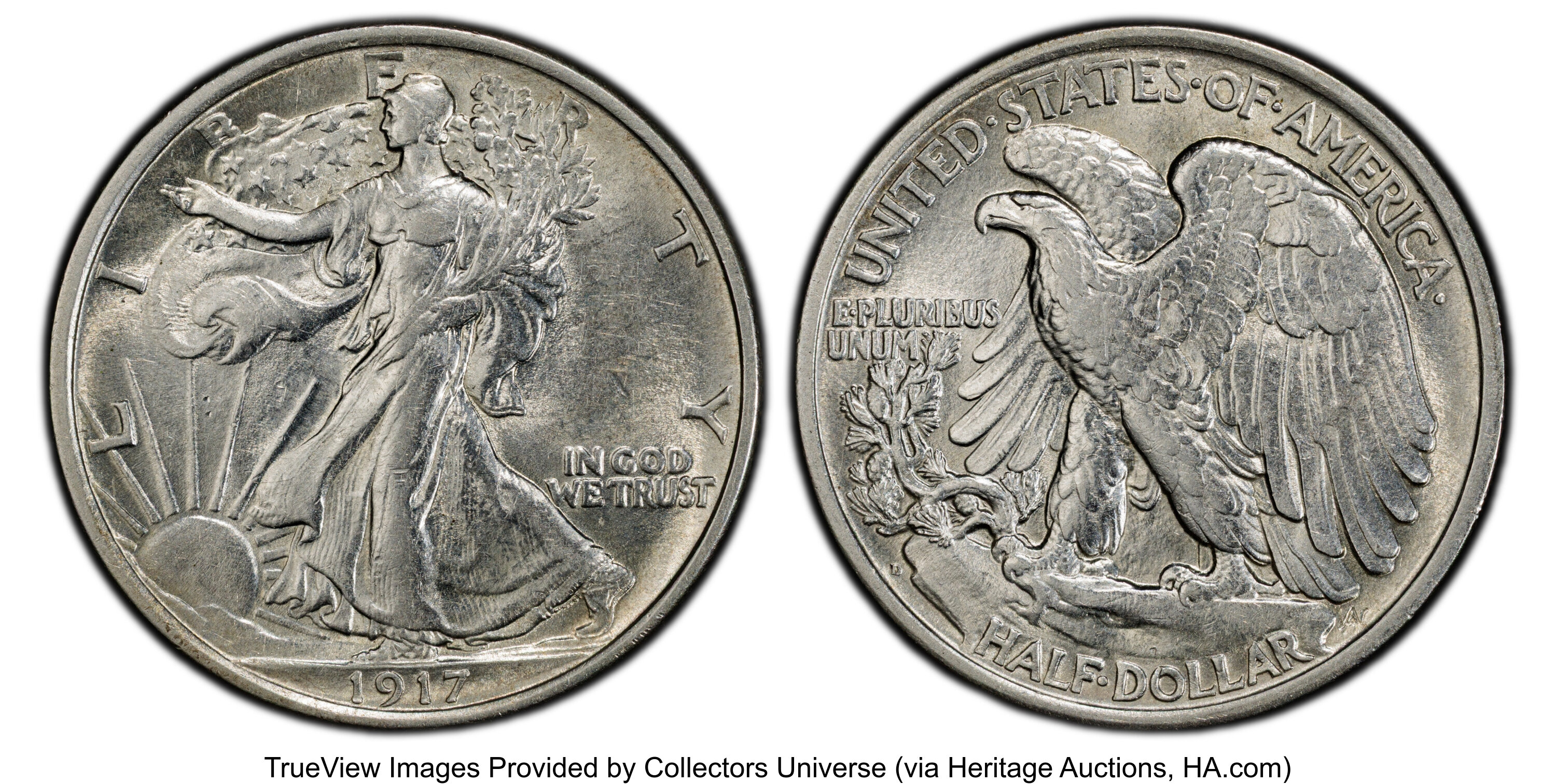 1917-D 50C Reverse Mintmark AU55 PCGS. Mintage 1,940,000. ... | Lot ...