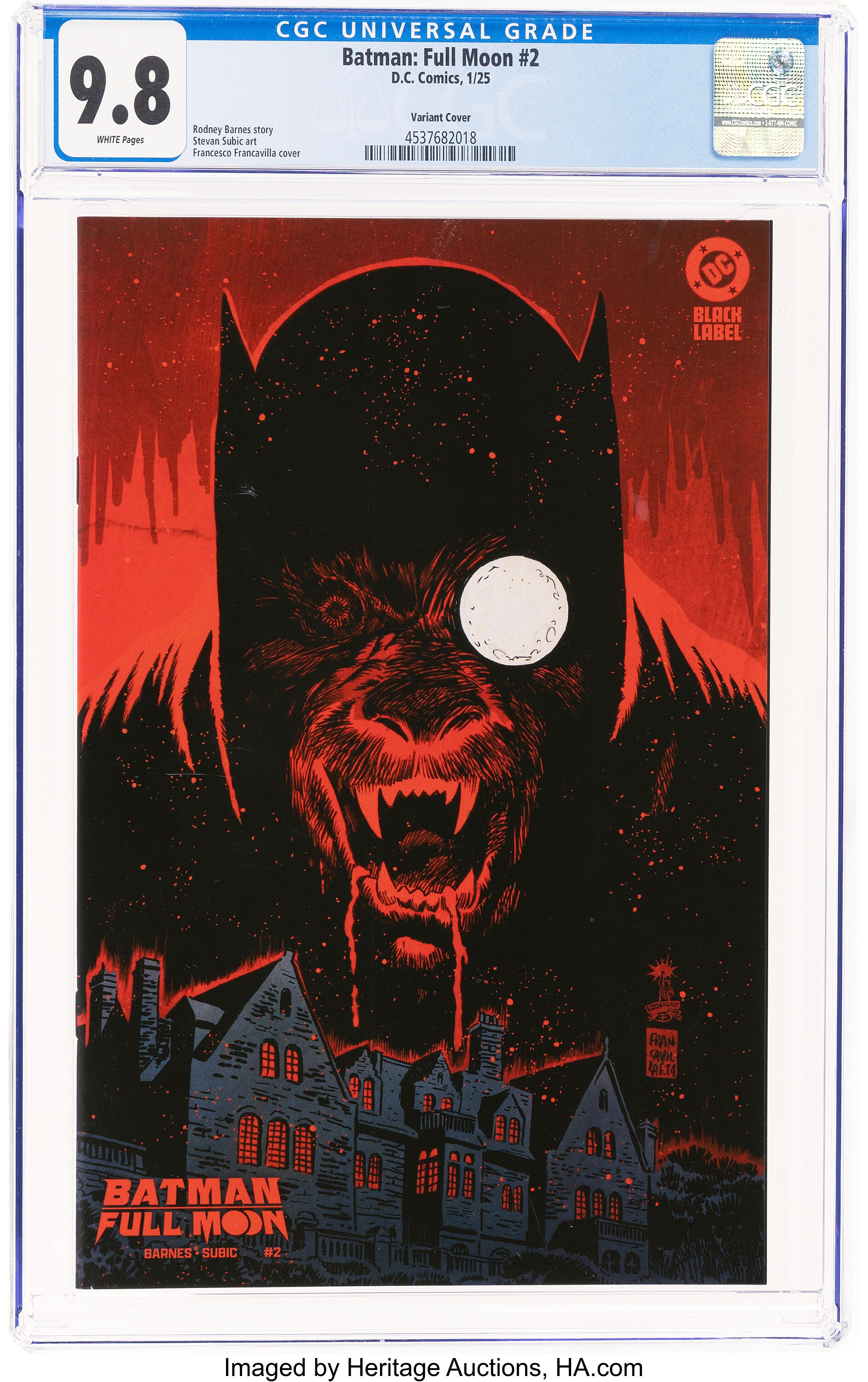 Batman: Full Moon #2 Variant Cover (DC, 2025) CGC NM/MT 9.8 White | Lot ...